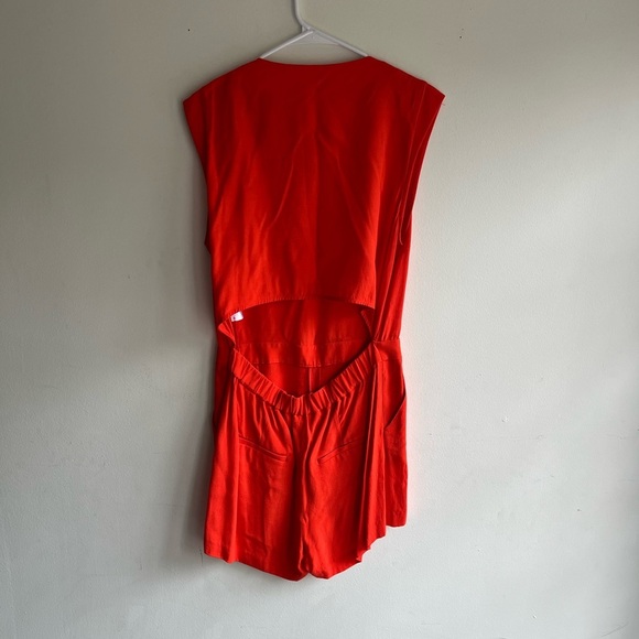 VERONICA BEARD Yadira Orange Romper Size 8 - Picture 9 of 10